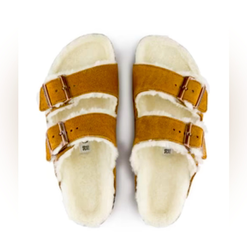 Birkenstock Arizona Shearing mink sandals sized 10 euro 41